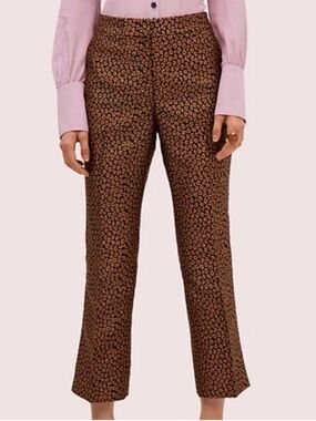 NWT Kate Spade Flora Leopard Jacquard Pants